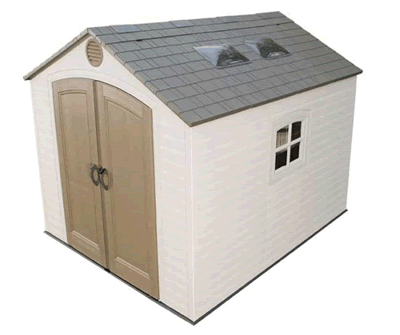 Lifetime 8x10 Plastic Backyard Shed w/ Large Skylights