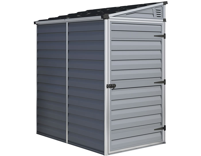 Palram 4x6 Lean-To Skylight Storage Shed Kit - Gray
