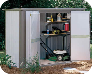 Arrow 8x3 Ezee Locker Metal Garden Storage Shed Kit Arrow 8x3 Ezee Locker Metal Garden Storage Shed Kit