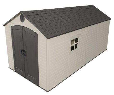 Lifetime 8x15 ft Plastic Storage Shed Kit - 2 windows