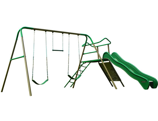 Lifetime Climb and Slide Playset Metal Swing Set - Earthtone Lifetime Climb and Slide Playset Metal Swing Set - Earthtone