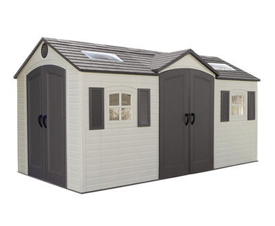 Lifetime 15x8 Plastic Storage Shed Kit w/ Double Doors