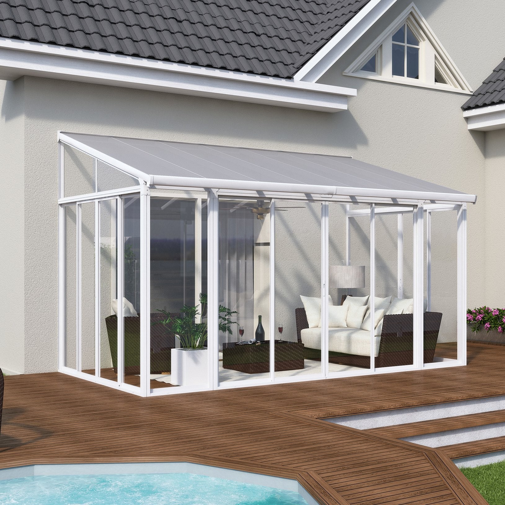 Palram 10x18 San Remo Patio Enclosure Kit - White