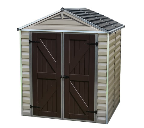 Palram 6x5 Skylight Storage Shed Kit - Tan