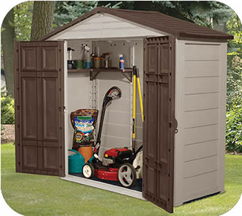 Suncast 8x3 Resin Plastic Storage Shed w/ Floor