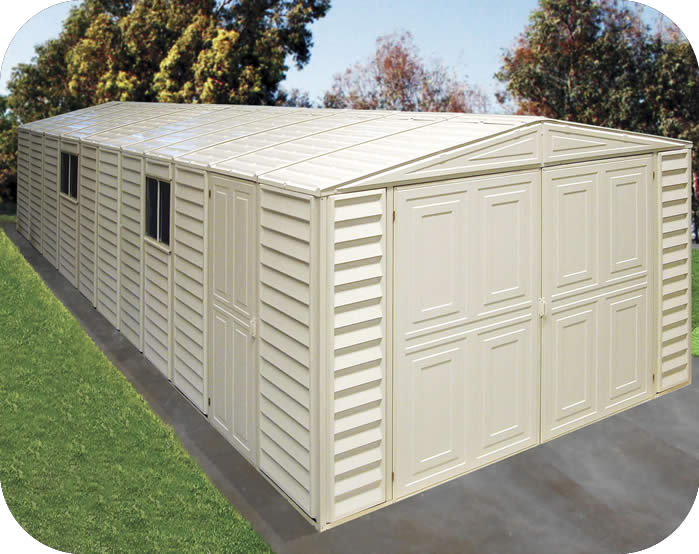 DuraMax 10x21 Vinyl Storage Garage w/ Foundation Kit