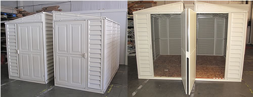 duramax 4x8 sidemate vinyl storage shed w/ floor 06625