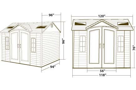 Lifetime 10x8 Plastic Backyard Storage Shed 60001 Dimensions