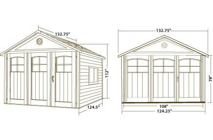 Lifetime 11x11 Plastic Outdoor Storage Shed 6417 Dimensions