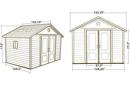 Lifetime 11x11 Plastic Outdoor Storage Shed Dimensions