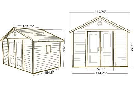 Lifetime 11x13 Plastic Outdoor Storage Shed 6415 Dimensions