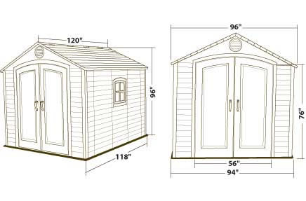 Lifetime 8x10 Plastic Outdoor Storage Shed 6405 Dimensions